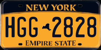 NY license plate HGG2828