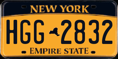 NY license plate HGG2832