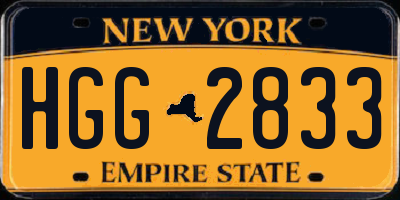 NY license plate HGG2833