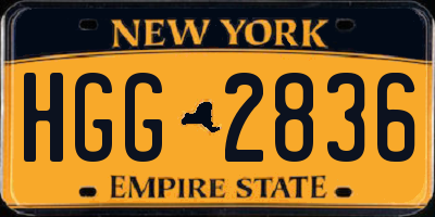 NY license plate HGG2836