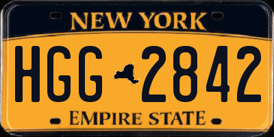 NY license plate HGG2842
