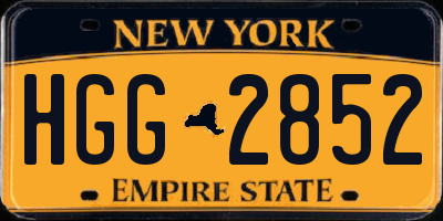 NY license plate HGG2852