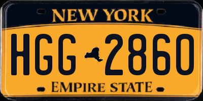 NY license plate HGG2860