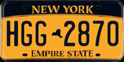 NY license plate HGG2870