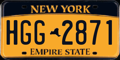 NY license plate HGG2871