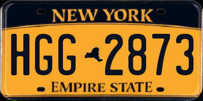 NY license plate HGG2873