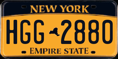 NY license plate HGG2880