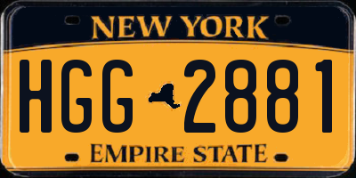 NY license plate HGG2881