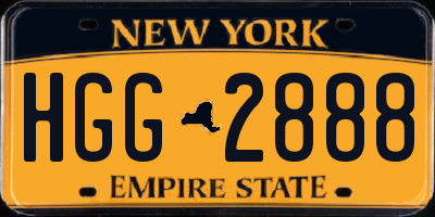 NY license plate HGG2888