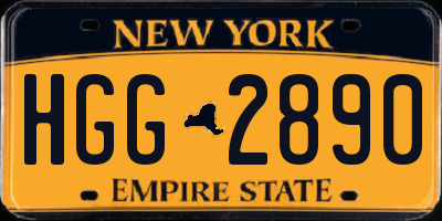 NY license plate HGG2890