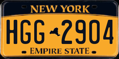 NY license plate HGG2904