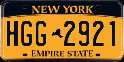 NY license plate HGG2921