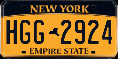 NY license plate HGG2924