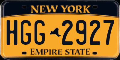 NY license plate HGG2927