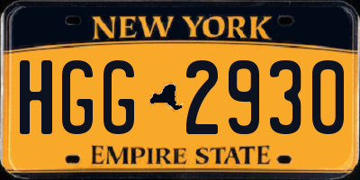 NY license plate HGG2930