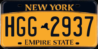 NY license plate HGG2937