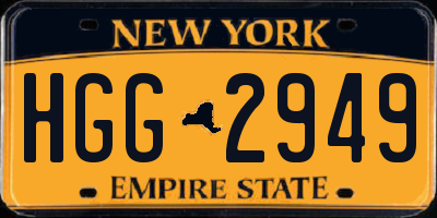 NY license plate HGG2949