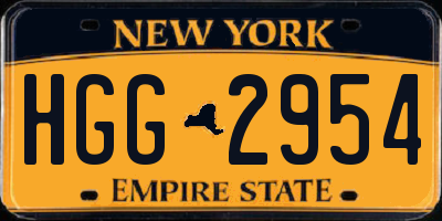 NY license plate HGG2954