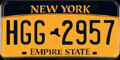 NY license plate HGG2957