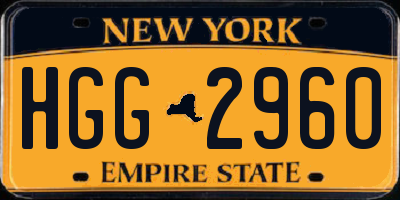 NY license plate HGG2960