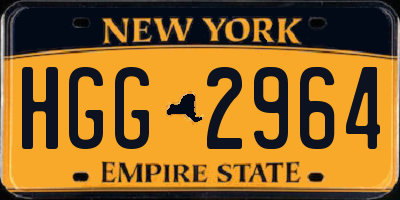 NY license plate HGG2964