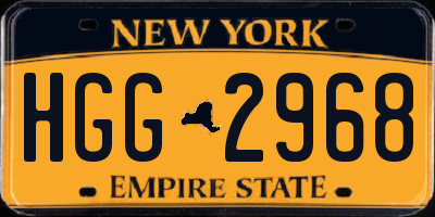 NY license plate HGG2968