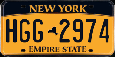 NY license plate HGG2974