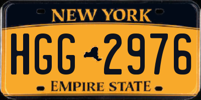 NY license plate HGG2976