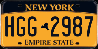 NY license plate HGG2987