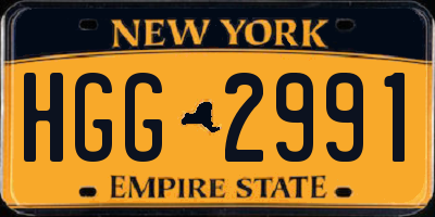 NY license plate HGG2991