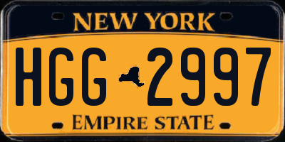 NY license plate HGG2997