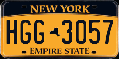 NY license plate HGG3057