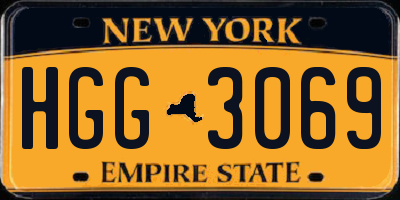 NY license plate HGG3069