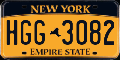 NY license plate HGG3082