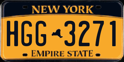 NY license plate HGG3271