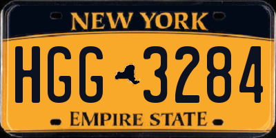 NY license plate HGG3284