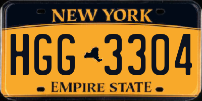 NY license plate HGG3304