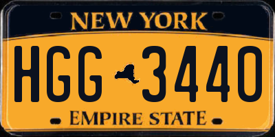 NY license plate HGG3440