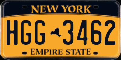 NY license plate HGG3462
