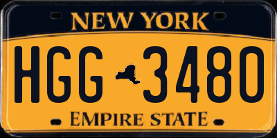 NY license plate HGG3480