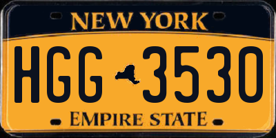 NY license plate HGG3530