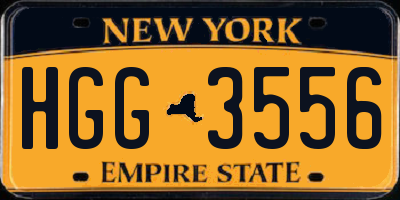 NY license plate HGG3556