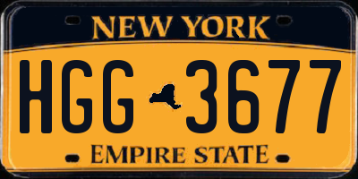 NY license plate HGG3677