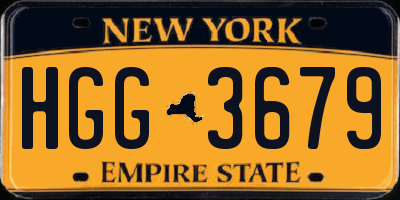NY license plate HGG3679