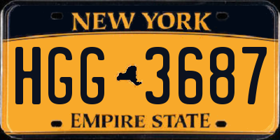 NY license plate HGG3687