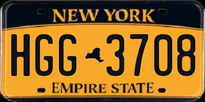 NY license plate HGG3708