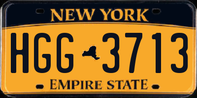 NY license plate HGG3713