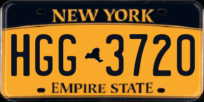 NY license plate HGG3720