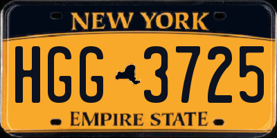 NY license plate HGG3725