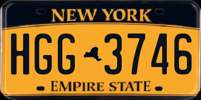 NY license plate HGG3746